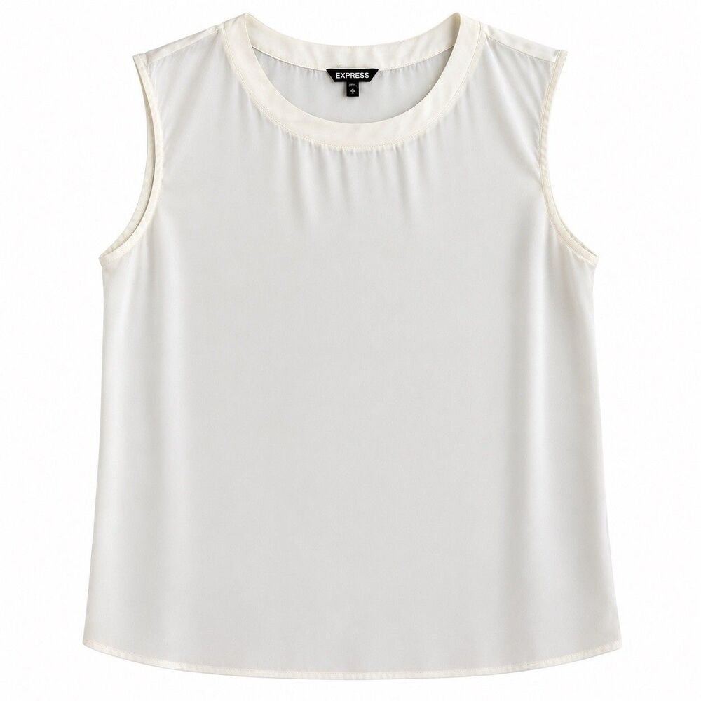 Express Women's Cream Scoop Neck Lightweight Blouse Tank M